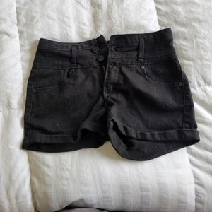 Black button up shorts